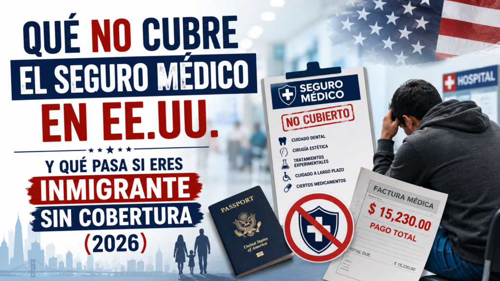 Póliza de seguro médico de Estados Unidos con las exclusiones de cobertura señaladas